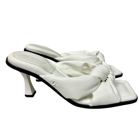 Circus Sam Edelman White Leather Sim Heeled Sandals 9 - Picture 4 of 7